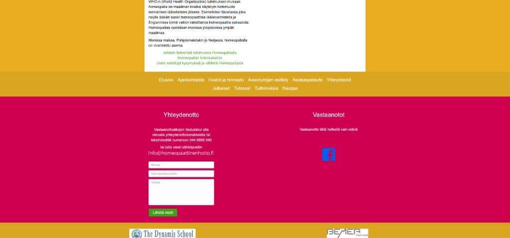 Vanha alatunniste. Yhteydenotto pinkillä pohjalla.
